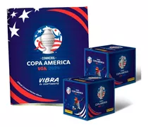 Kit Álbum Conmebol Copa America Usa 2024 Panini Tapa Blanda + 100 Sobres De Figuritas En Caja