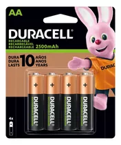 Pilas Aa Recargables 2500 Mah Pack 4 Duracell