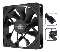 Ventilador Viper Black Akasa 12cm Alto Desempenho S-flow Pwm