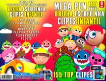 Mega Pen Drive 155 Clipes Brilha Estrelinha Infantil