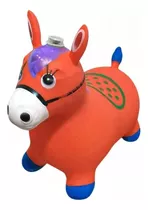 Cavalo De Borracha Upa Upa Pula Brinquedo Criança Cor Laranja
