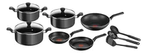 Batería 12 Piezas Super Cook Tefal B459sc84 Color Negro