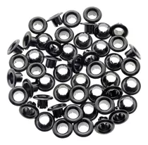 Ojalillo Ojal Aluminio Metal Eyelet Ibi Craft V/colores X 50 Color Negro Metalizado