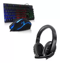 Combo Gamer Teclado Semi Mecânico Mouse Mais Fone Headset Nf