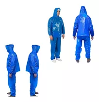 Kit 10 Conjunto Azul Capa Calça E Bota Plástica Para Granjas