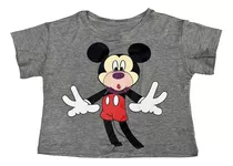 Blusa Mickey Mouse Blusinha Cropped Baby Look Sf513 Sf512