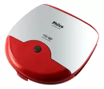 Mini Grill E Sanduicheira Philco Inox Vermelho 750w 127v