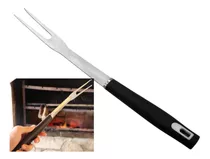 Garfo De Churrasco Carne Trinchante Profissional Inox Preto