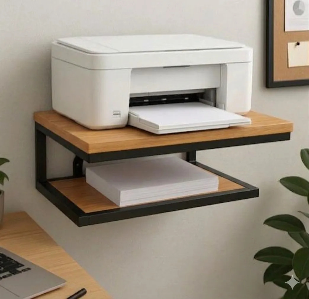 Repisa Flotante Doble Estilo Industrial Para Oficina Impreso Multicolor