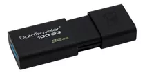 Memoria Usb 32gb 3.0 Kingston, Datatraveler 100, Negro.