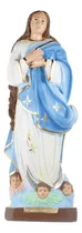 Nossa Senhora Da Conceição 22 Cm Escultura Gesso Católica Cor Azul