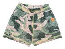 Bernuda Mini Anima Camuflada  Short Verano Bebe Kids Verde