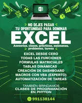 Clases Particulares De Excel, Asesoría . Trato Directo.