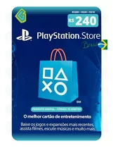 Cartao Playstation Psn Gift Card Br R$ 240 Reais