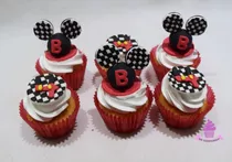 6 Cupcakes Mickey Sobre Ruedas Personalizados Mesa Dulce 