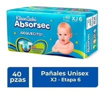 Pañales Kleenbebé Absorsec Etapa 6 Extra Jumbo 40 Pañales Género Sin Género Talla Extra Jumbo (xj)