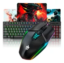 Kit Teclado Gamer Led + Mouse Usb 3000 Dpi Mousepad Pad K92