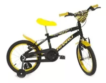 Bicicleta Infantil Rharu Aro 16 Morcego Roda Al Pto Amarelo