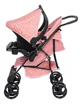 Carrinho De Bebê De Paseio Tutti Baby Solare Rosa Coroa Com Chassi De Cor Preto