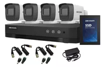 Kit De Camaras Hikvision X4 Cam+ Dvr 8 Canales + Ssd512 Gb