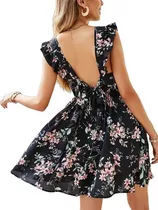 Vestido Con Estampado Floral De Espalda Abierta