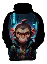 Moletom Casaco Blusa Animais Cyberpunk Macacos Gorilas 3