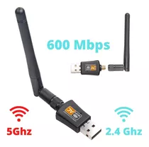 Antena Receptora De Wifi Usb 600mbps Doble Banda 2.4 Ghz 5g 