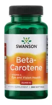 Beta-caroteno Vitamina A 25000 Ui Piel Sistema Inmunológico Sabor Sin Sabor