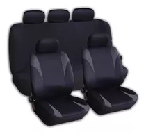 Forro Asiento Universal Carro Camioneta 9 Piezas Negro Gris 