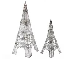 Adorno Torre Eiffel Adorno Exclusivo Plata Set X2 Deco