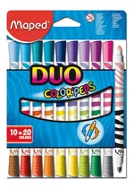 Plumones Maped Punta Conica Lettering Duo Colors 20 Colores