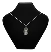 Cadena Y Dije Virgen De La Medalla Milagrosa Plata 925