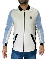 Campera Hombre Bomber Slim Fit Entallada Combinada Algodón 