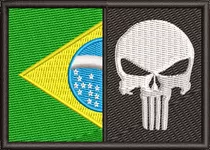 Patch Bordado Bandeira Brasil + Justiceiro Moto Clube Ban572