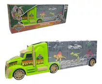 Carreta Cegonha C/5 Dinossauro + 1 Carrinho Lançador Carros