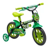 Bicicleta Infantil Nathor Black 12 Preta/verde Com Rodinha