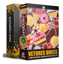 Pack 2.300 Doces Cupcake Chocolates Bolos Vetorizados Cdr