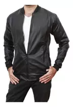 Campera Bomber Entallada Engomada Símil Cuero Chaqueta Rfs02