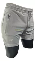 Pantaloneta Con Licra Interna Corta Gym Short  Media Pierna