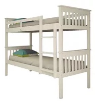 Cucheta Cama Juvenil 100% Madera Cama Escalera Dormitorio Color Blanco