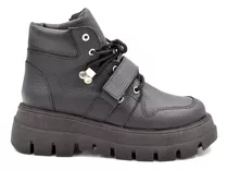 Botita Bota Mujer Zapatilla Velcro Cuero Vacuno Tendencia