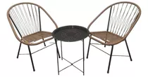 Set Acapulco 2 Sillas Asuncion + Mesa Plegable Metal Redonda