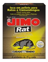 Veneno Granulado Contra Ratas Y Ratones 4 X 25 Gr Jimo Rat