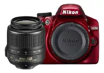  Nikon Kit D3200 + Lente 18-55mm Vr Dslr Color  Rojo