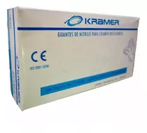 Guantes Descartables Kramer Para Examen Color Azul Talle M De Nitrilo X 100 Unidades