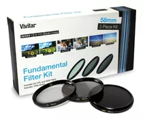 Kit Filtros 58mm Vivitar Fundamental Uv Cpl Nd8 Canon 18-55m
