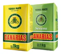 Canarias Yerba Mate Combo Clásica + Serena X2 U Natural 1 Kg