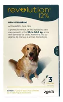 Antipulgas Revolution 12% 240mg Cães 20,1 A 40kg 3 Tubos