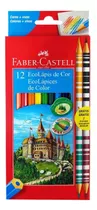 Lápis De Cor Faber Castell 10 Ecolápis + 2 Ecolápis Bicolor