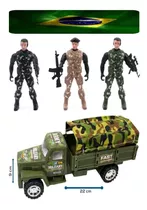 Boneco Soldado Brinquedo E Caminhão Camuflado Militar